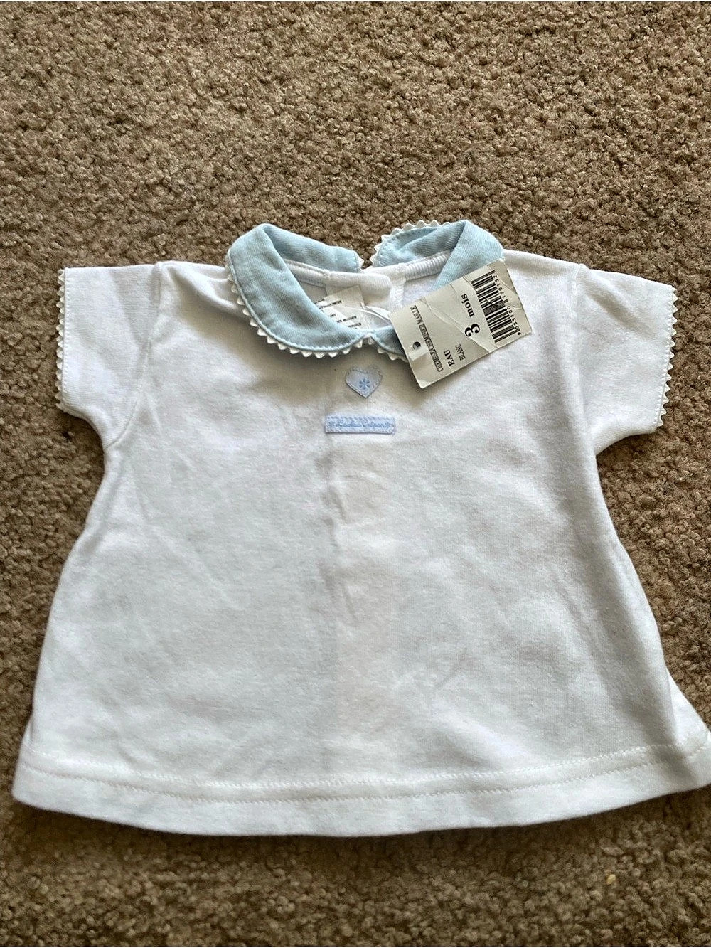 Jacadi Paris Vintage Baby Girl Knit Blouse - "Saulaie Crépon" 3M (60cm) NWT